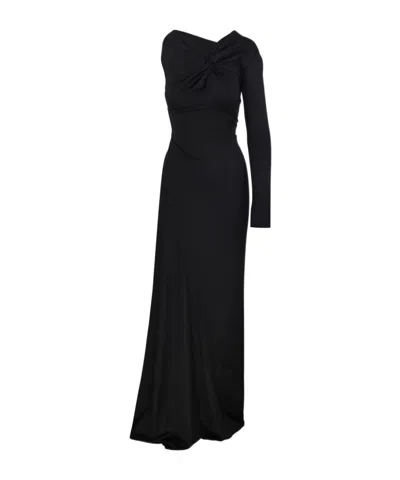 Victoria Beckham One-shoulder Gown Dress In Black