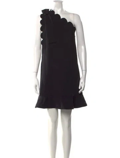 Pre-owned Victoria Beckham One-shoulder Mini Dress In Black