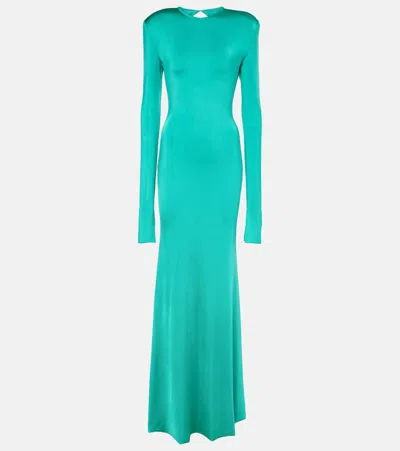 Victoria Beckham Open-back Gown In Green