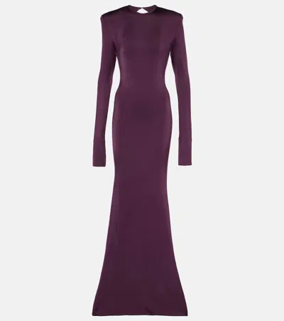 Victoria Beckham Open-back Gown In Purple