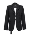 Victoria Beckham Open-back Single-breasted Blazer In Black