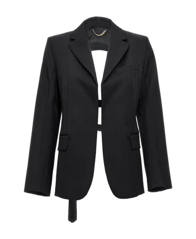 Victoria Beckham Open-back Single-breasted Blazer In Black