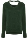 Victoria Beckham Maglia Scollo V Melamge In Green