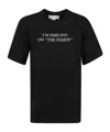 Victoria Beckham Womens Black Text-print Organic-cotton T-shirt In Black