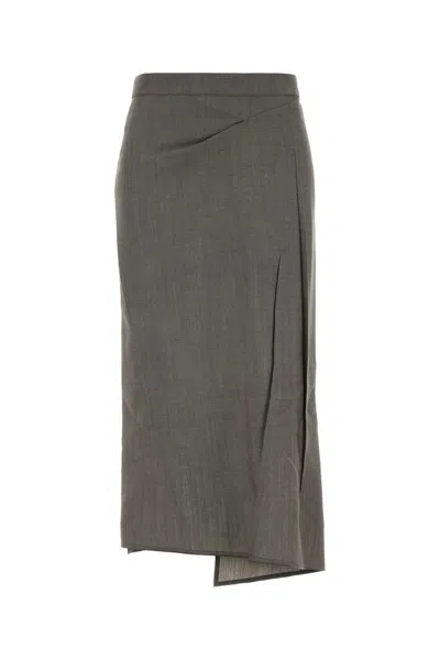 Victoria Beckham Pressed Tailored Skirt In Gray