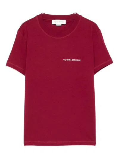 Victoria Beckham Organic Cotton Crew-neck T-shirt In Red