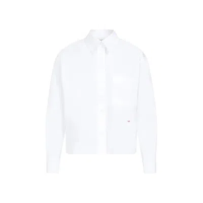 Victoria Beckham Organic Cotton Cropped Shirt In White