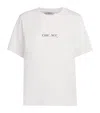 Victoria Beckham White Crewneck T-shirt With Slogan Print On The Front In Cotton Woman In White