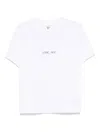 Victoria Beckham White Crewneck T-shirt With Slogan Print On The Front In Cotton Woman In White