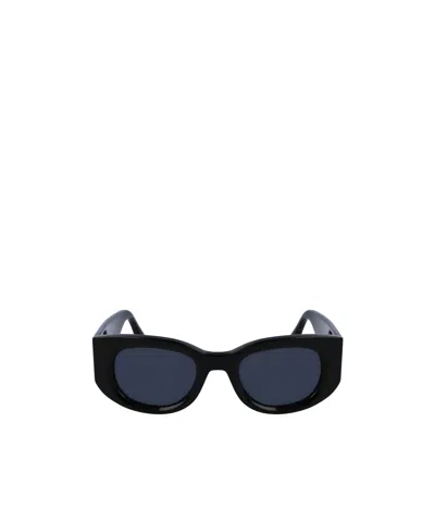 Victoria Beckham Oval Frame Sunglasses In Black