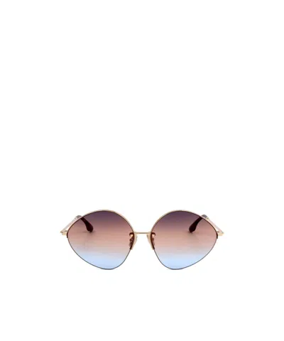 Victoria Beckham Oval-frame Sunglasses In Brown