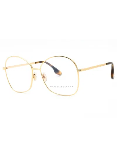 Victoria Beckham Oval Metal Eyeglasses For Women In Gold