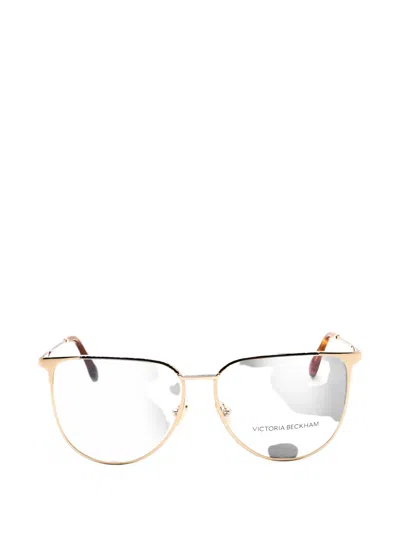 Victoria Beckham Oval-frame Glasses In Gold