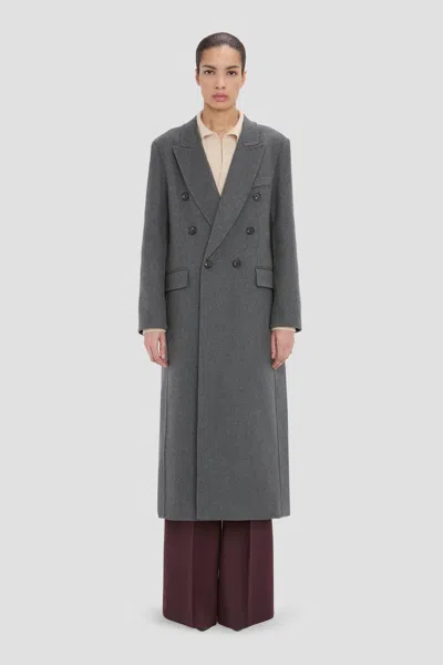 Victoria Beckham Double-breasted Wool-blend Coat In Gray