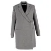 Victoria Beckham Overlap Coat In Grey Wool In Gray