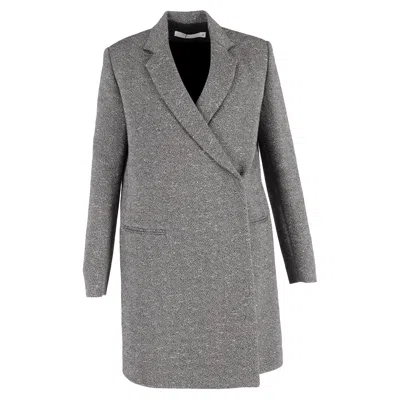 Victoria Beckham Overlap Coat In Grey Wool In Gray