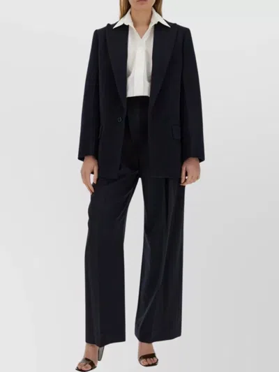 Victoria Beckham Oversize Notched Lapels Jacket With Back Vent In Black