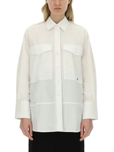Victoria Beckham Oversize Pocket Shirt In White