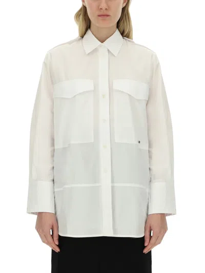 Victoria Beckham Oversize Pocket Shirt In White