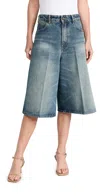 Victoria Beckham Oversized Bermuda Short In Antique Indigo Wash