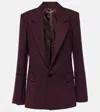 Victoria Beckham Sleeve Detail Patch Pocket Jacket In Deep Mahogany