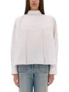 Victoria Beckham Bow Detail Oversized Striped Blouse