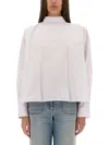 Victoria Beckham Bow Detail Oversized Striped Blouse