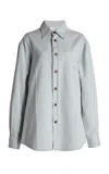 Victoria Beckham Oversized Cotton Denim Shirt In Light Wash