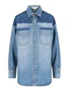 Victoria Beckham Women Camicia In Denim Schiarito In Blue