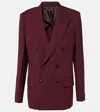 Victoria Beckham Oversized Viscose Blend Men-style Jacket In Burgundy