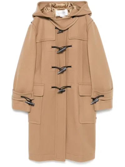 Victoria Beckham Oversized Duffle Coat In Brown