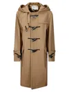 Victoria Beckham Hooded Long Length Structured Coat In Camel
