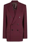 Victoria Beckham Oversized Viscose Blend Men-style Jacket In Burgundy
