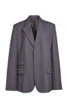 Victoria Beckham Oversized Notch Lapel Jacket In Blue