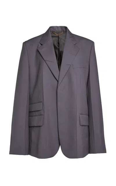 Victoria Beckham Oversized Notch Lapel Jacket In Blue