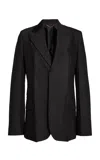 Victoria Beckham Oversized Notch Lapel Virgin Wool-blend Jacket In Black