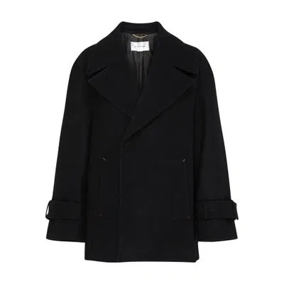 Victoria Beckham Oversized Pea Coat In Black