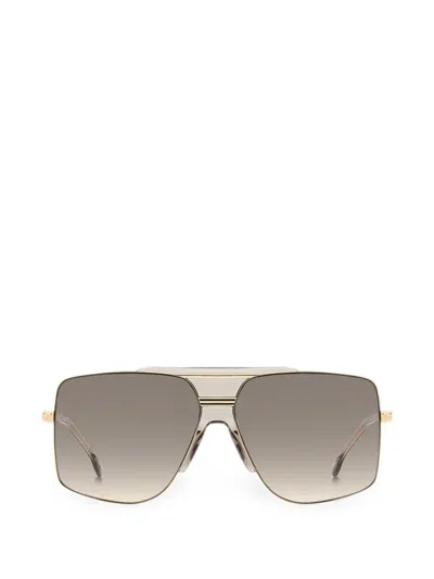 Victoria Beckham Oversized Pilot-frame Gold Sunglasses