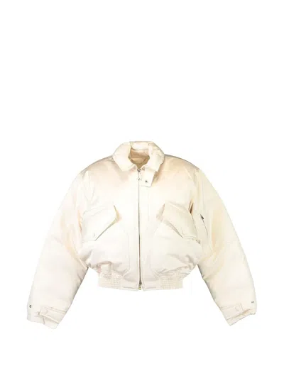 Victoria Beckham Padded Bomber Jacket In Neutral