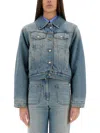 Victoria Beckham Padded Denim Jacket In Denim