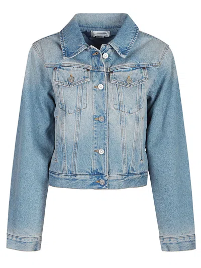 Victoria Beckham Padded Denim Jacket In Blue