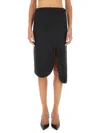 Victoria Beckham Padded Tube Detail Skirt In Grey