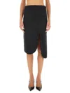 Victoria Beckham Padded Tube Detail Skirt In Grey