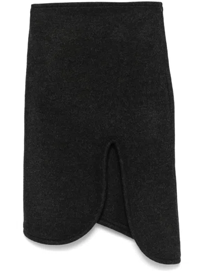 VICTORIA BECKHAM PADDED-TRIM MIDI SKIRT