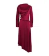 Victoria Beckham Padded-tube Cutout Bubble-hem Midi Dress In Red