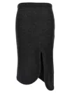 Victoria Beckham Padded Tube Detail Skirt In Gray
