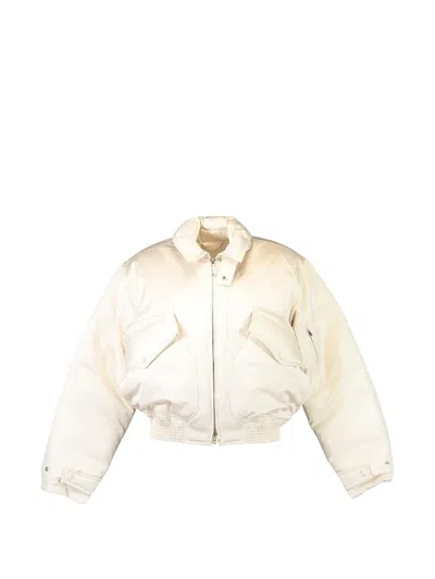 Victoria Beckham Padded-design Bomber Jacket In Neutral