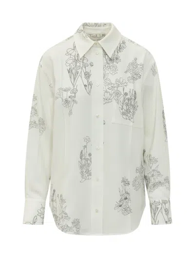 Victoria Beckham Pajama Shirt With Floral Print In White