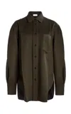 Victoria Beckham Pajama Wool Shirt In Olive