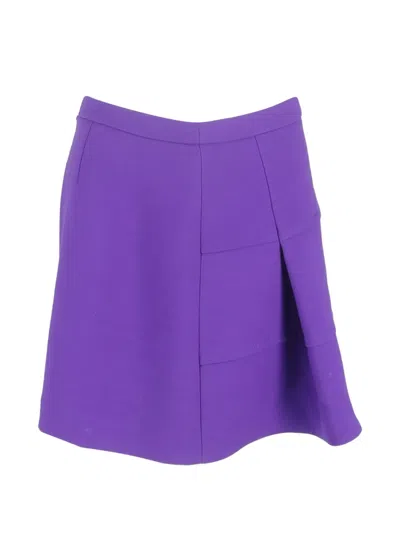 Pre-owned Victoria Beckham Panel A-line Midi Skirt In Purple